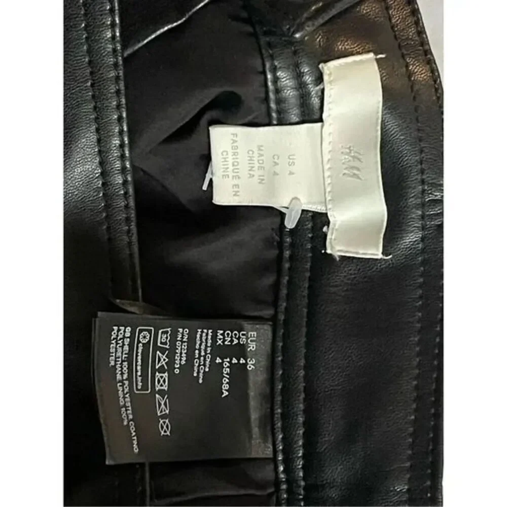 SK1‎ H&M Vegan Leather Mini Cargo Skirt Size 4 - Picture 3 of 6
